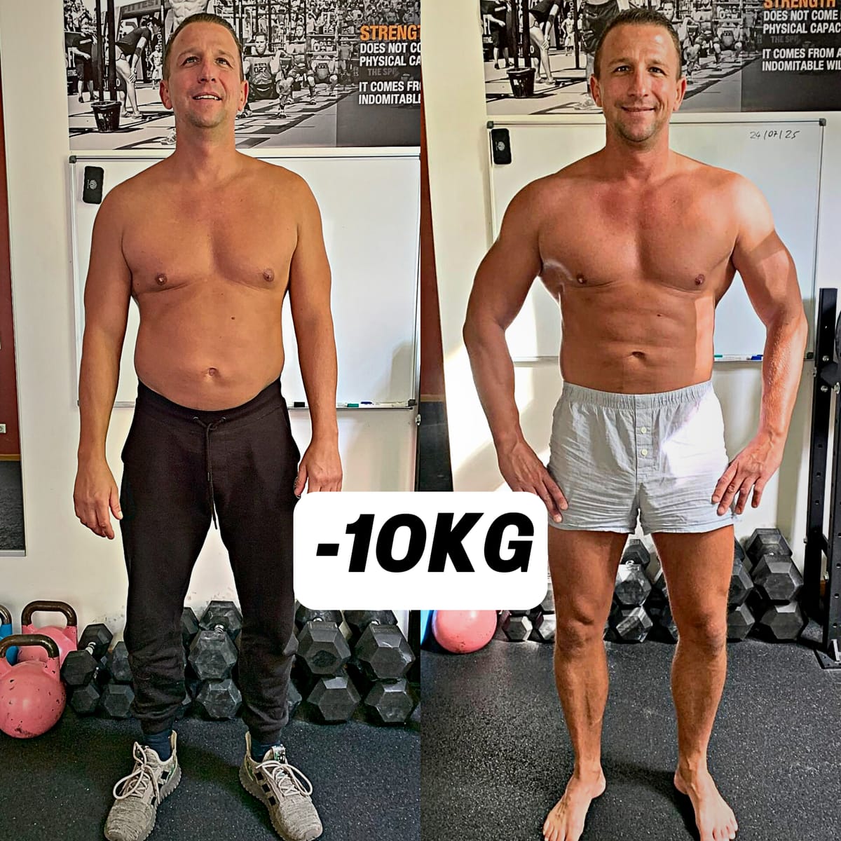 Vorher-Nachher-Vergleich von Paul: 10 Kilogramm weniger nach dem Coaching bei Sten Schulze